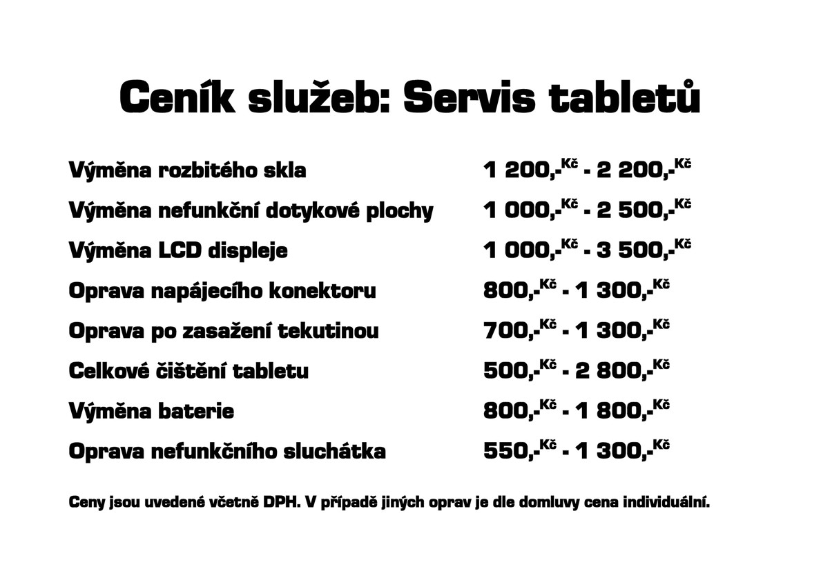 Servis stolnch počtačů, notebooků a tabletů